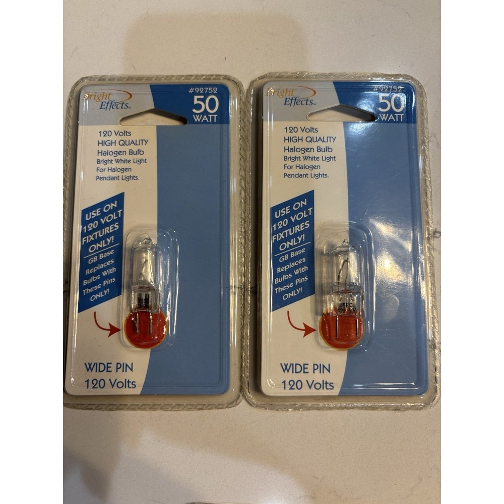 Lot of  2 Bright Effects 50 Watt 120 volt bright white #137531 GY6.35 Base
